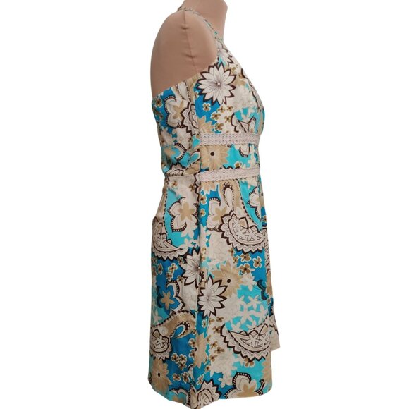 Vintage Dorby Womens Dress Halter Neck Retro Aline Summer Paisley Floral Size 10 - Picture 9 of 9